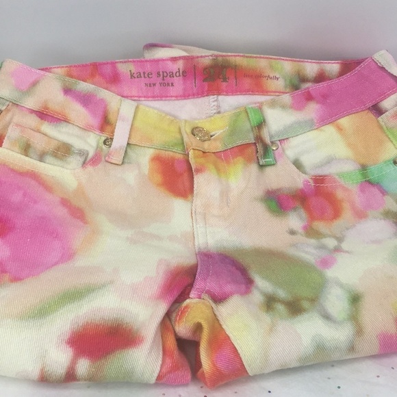 Kate Spade Perry Street Play Hooky Tie dye jeans size 24 - Picture 5 of 9